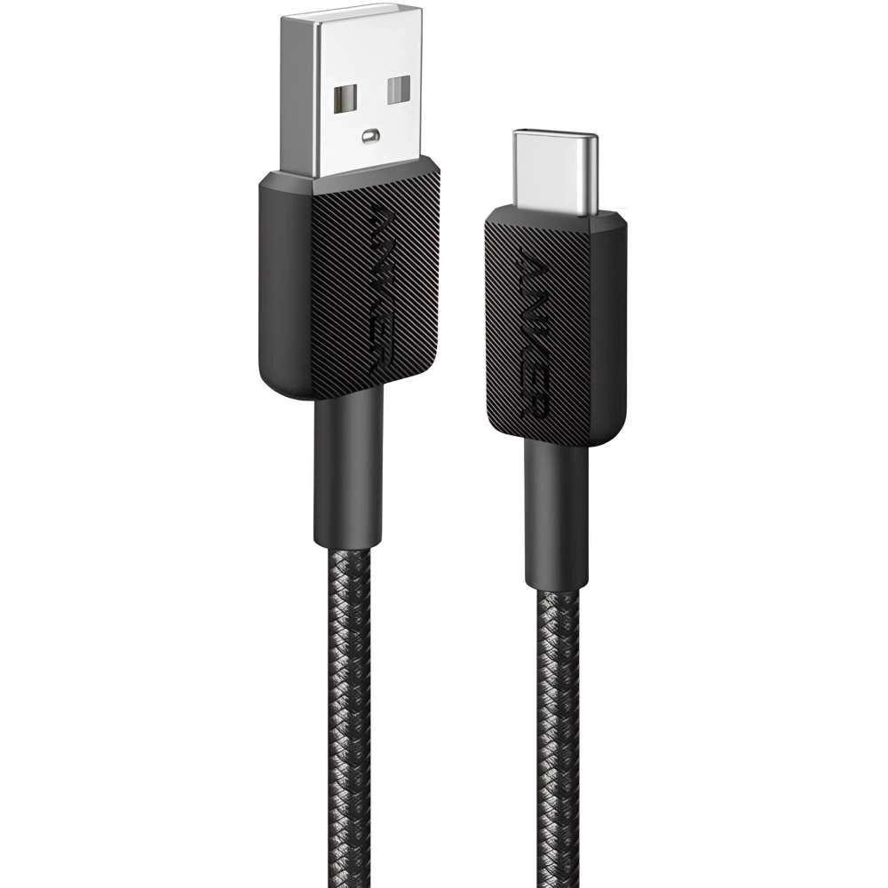 Кабель Anker 322 USB-A - USB-C 1.8 м надійний зарядний Чорний
