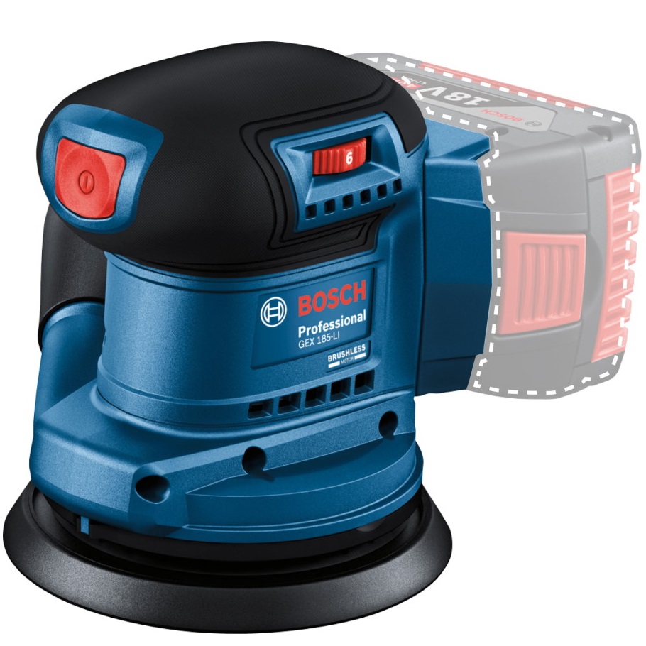 Шліфмашина Bosch Professional GEX 185-LI 18В без АКБ та ЗП (0.601.3A5.020)