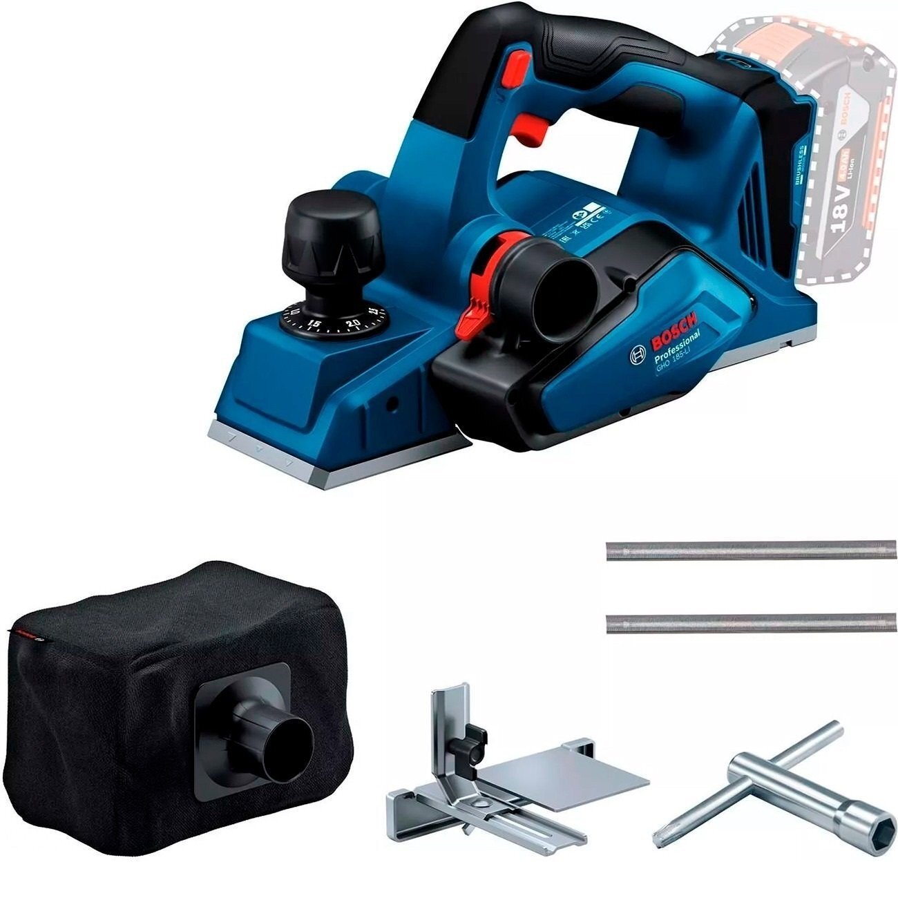Рубанок Bosch Professional GHO 185-LI 18В (0.601.5B5.021) без АКБ та ЗП