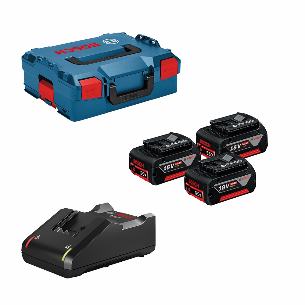 Набір акумулятор і зарядний пристрій Bosch Professional GBA 3х18В 5Аh ЗП GAL 18V-40 + L-Boxx 136 (0.615.990.L3T)