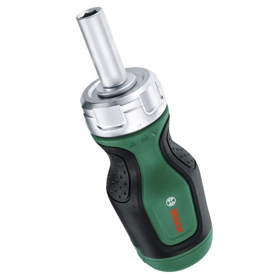 Викрутка Bosch з тріскачкою, 6 насадок PZ1,PZ2,PH2,SL4,TX25,HEX5, рукоятка TPR (1.600.A03.2UZ)