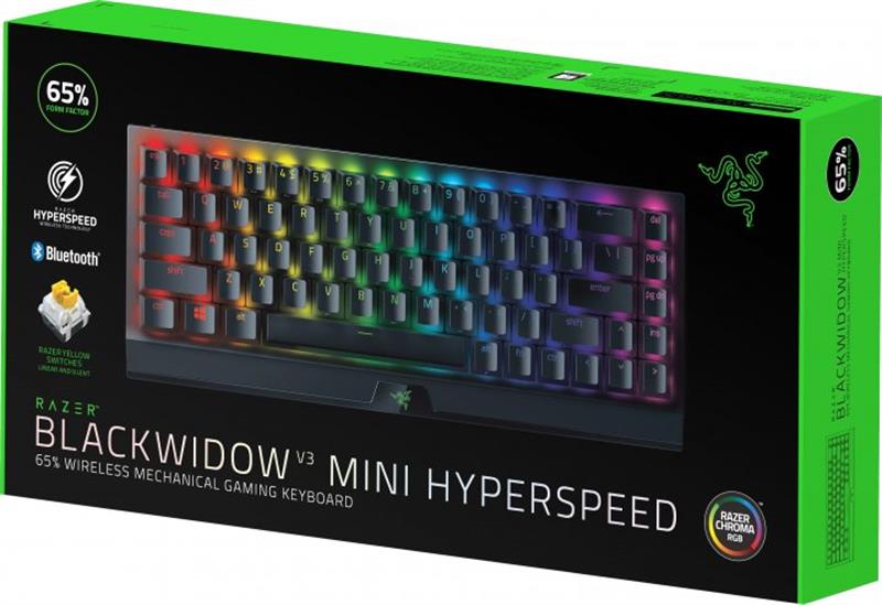 Клавіатура бездротова Razer BlackWidow V3 Mini Hyperspeed Yellow Switch Black (RZ03-03890700-R3R1)