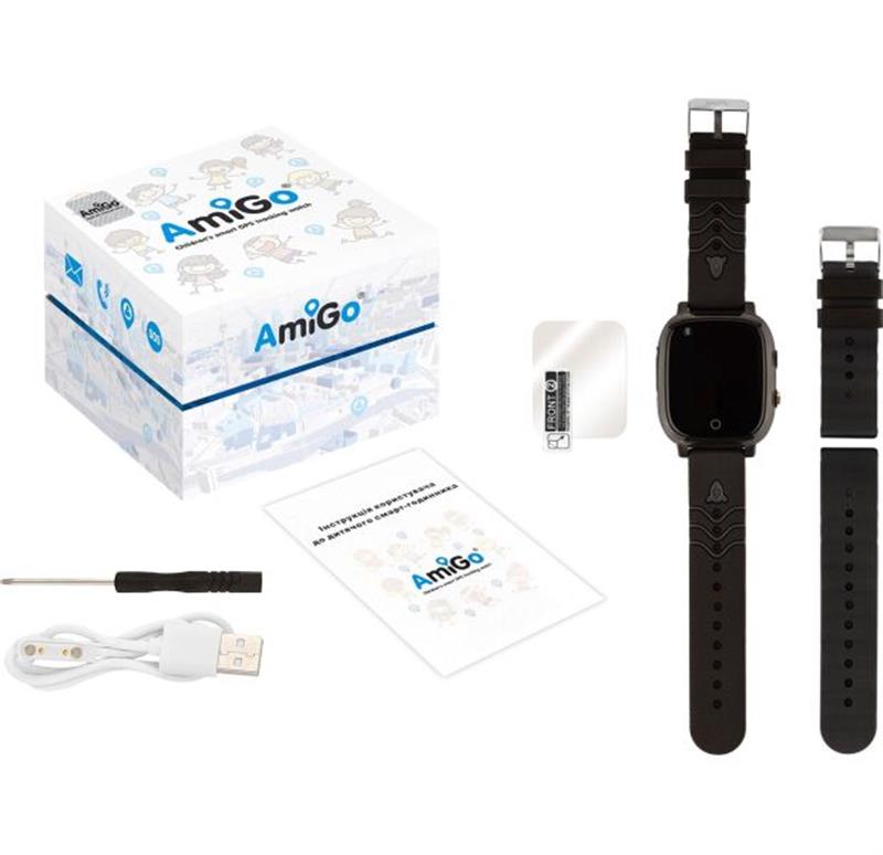 Дитячий смарт-годинник AmiGo GO005 4G WIFI Thermometer Black