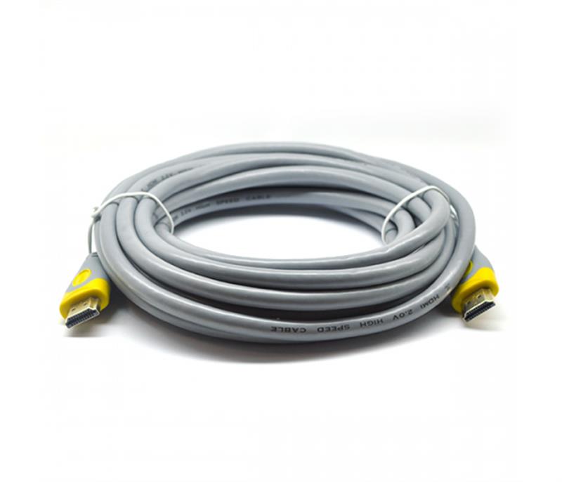 Кабель Merlion HDMI - HDMI V 2.0 (M/M), 10 м, Grey/Yellow (YT-HDMI(M)/(M)HSV2.0-10m/10125) пакет