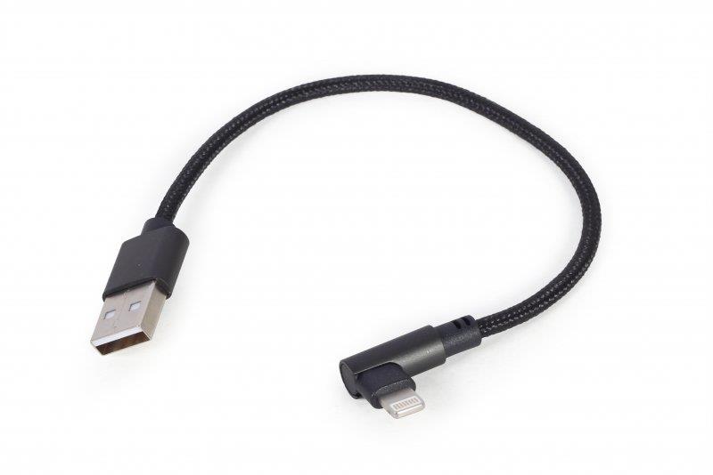 Кабель Cablexpert USB - Lightning (M/M), 0.2 м, чорний (CC-USB2-AMLML-0.2M)