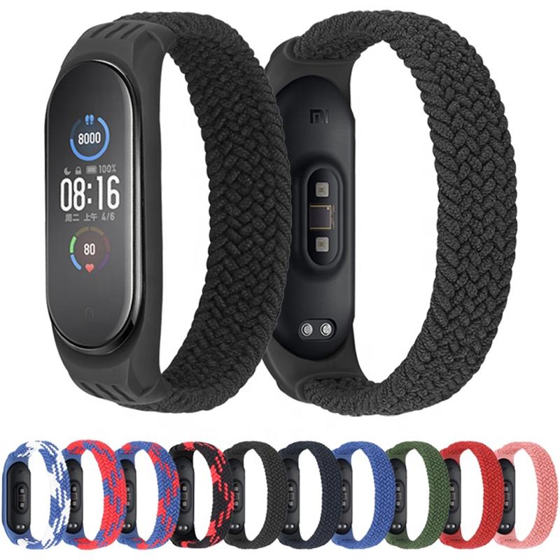 Ремінець BeCover Elastic Nylon Style для Xiaomi Mi Smart Band 5/Mi Smart Band 6 Size L Black/Red (706157)