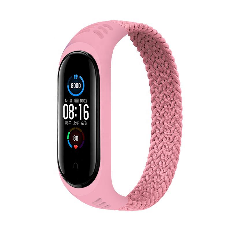 Ремінець BeCover Elastic Nylon Style для Xiaomi Mi Smart Band 5/Mi Smart Band 6 Size M Pink (706152)