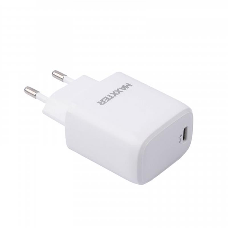 Мережевий зарядний пристрій Maxxter WC-PD-CtL-01 20 Вт з кабелем Lightning Білий