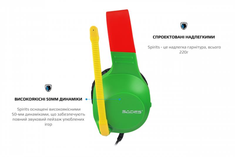 Гарнітура Sades SA-721 Spirits Rasta (sa721rsj)