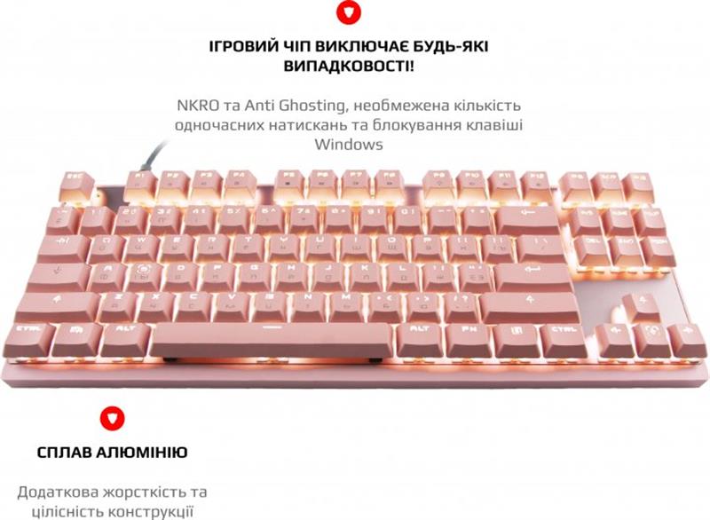 Клавіатура бездротова Motospeed GK82 Outemu Red Pink (mtgk82pmr)