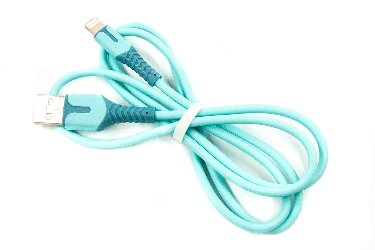 Кабель Dengos USB - Lightning (M/M), 1 м, Blue (PLS-L-IND-SOFT-BLUE)