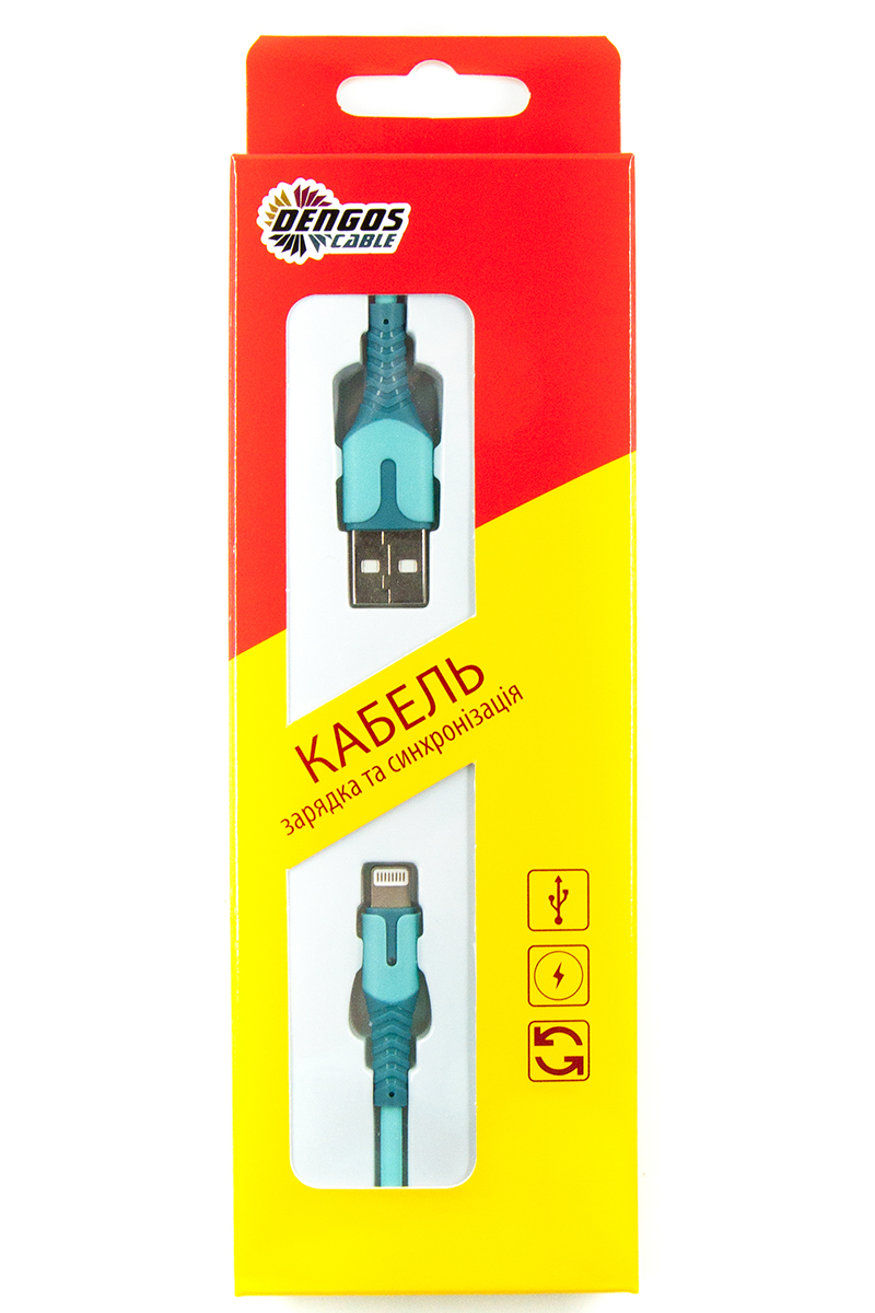 Кабель Dengos USB - Lightning (M/M), 1 м, Blue (PLS-L-IND-SOFT-BLUE)