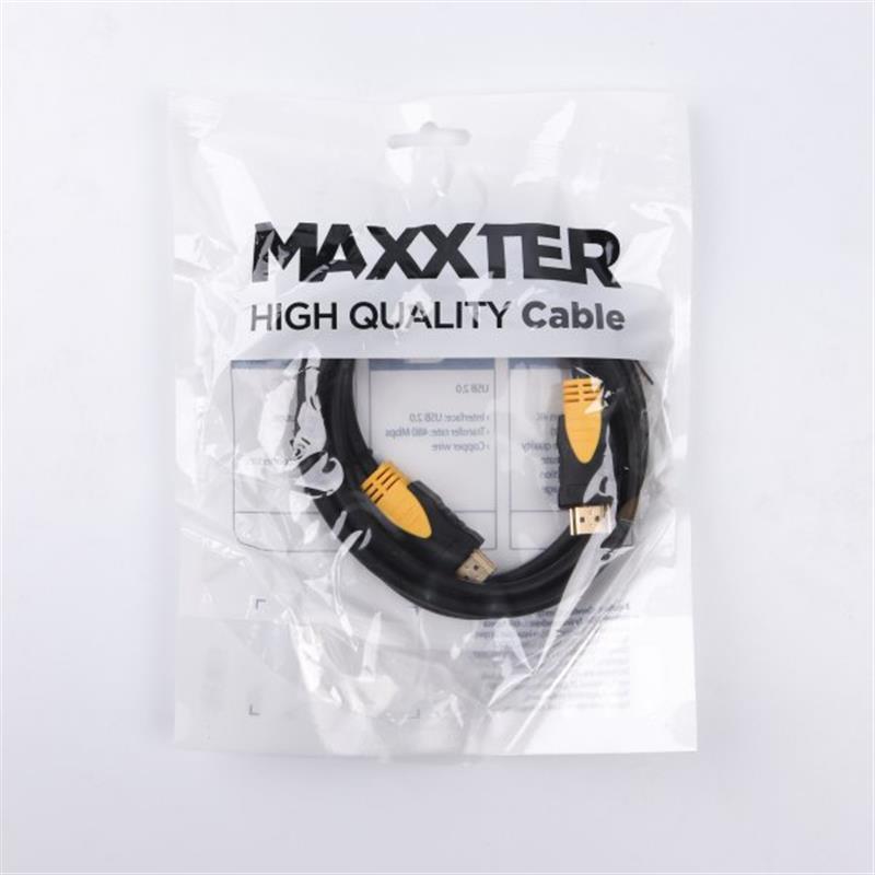 Кабель Maxxter (VP-HDMI-2M) HDMI-HDMI, v2.0, 2м, чорний