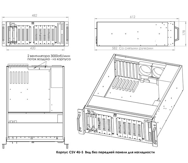 Корпус CSV 4U-S без БЖ