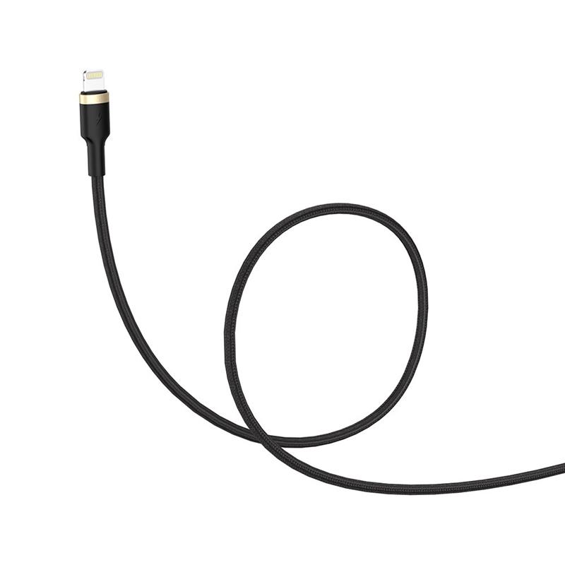 Кабель ColorWay USB - Lightning (M/M), spiral, 2.4 А, 1 м, Black (CW-CBUL051-BK)