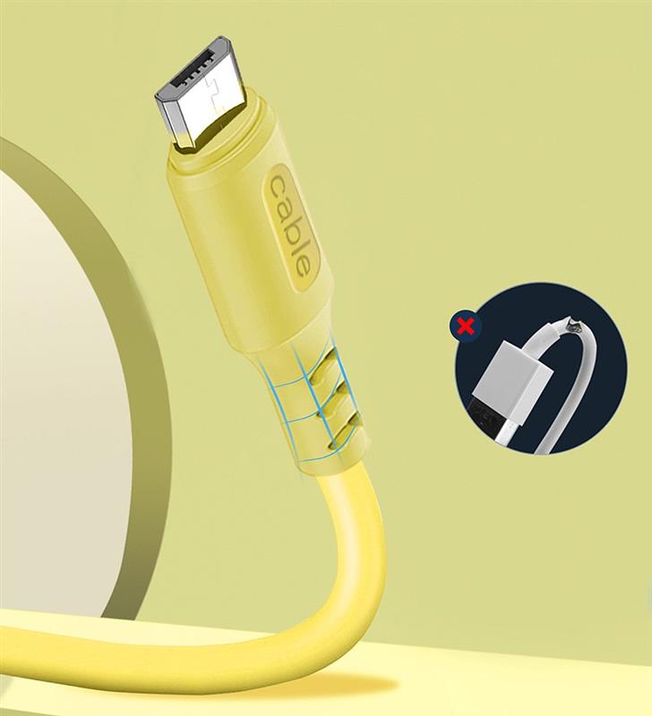 Кабель ColorWay USB - micro USB (M/M), soft silicone, 2.4 А, 1 м, Yellow (CW-CBUM043-Y)