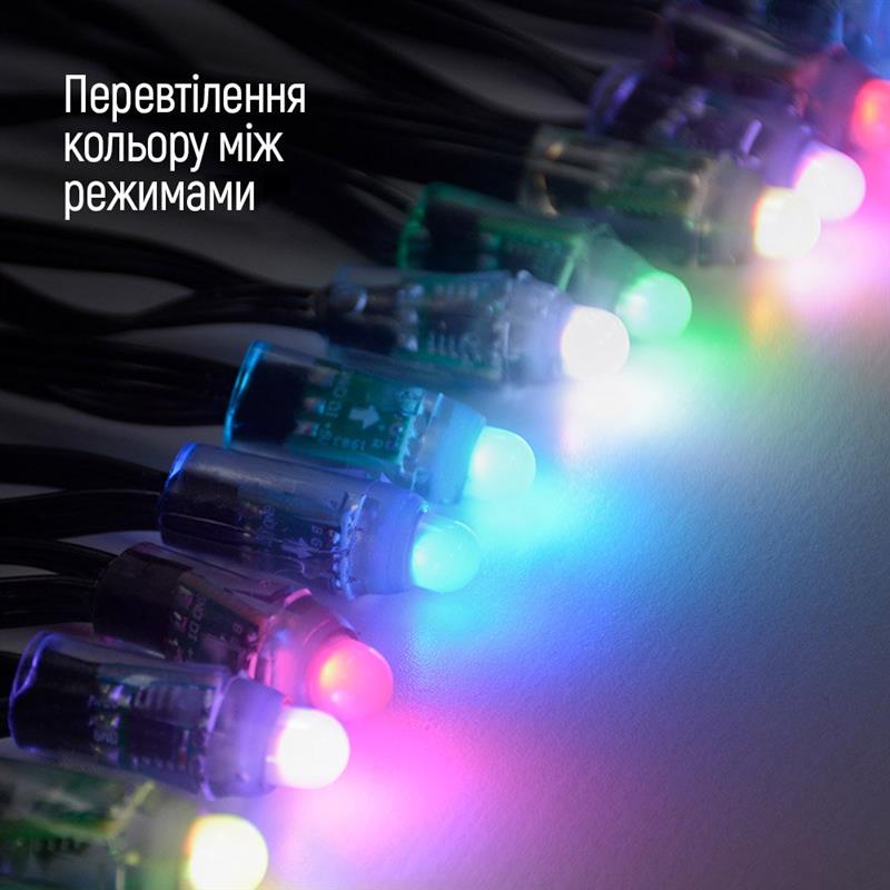 Smart LED RGB гірлянда ColorWay (CW-GS-60L10UMC) 60LED, 10м, WiFi, Bluetooth, синхронізація світла з музикою