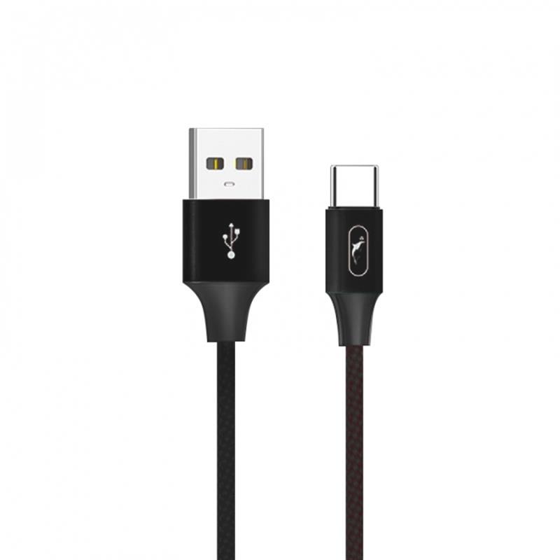 Кабель SkyDolphin S55T Neylon USB - USB Type-C (M/M), 1 м, Black (SDUSB-000436)