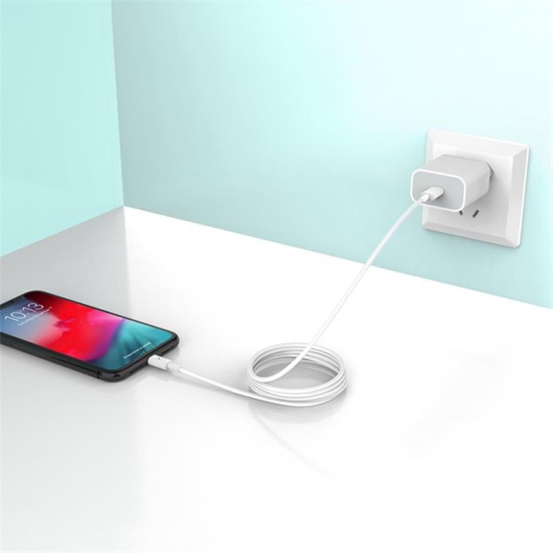 Кабель SkyDolphin S57L USB Type-C - Lightning (M/M), PD 18 W,  1 м, White (USB-000545)