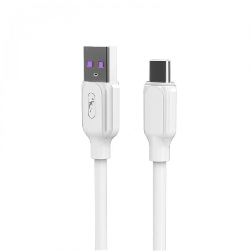 Кабель SkyDolphin S56T Super Fast TPE USB - USB Type-C (M/M), 1 м, White (USB-000572)