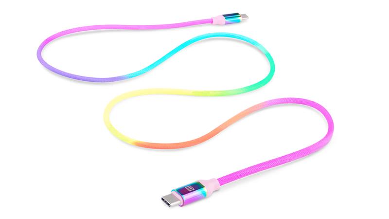 Кабель REAL-EL Premium USB Type-C - USB Type-C (M/M), 1 м, Rainbow (EL123500053)