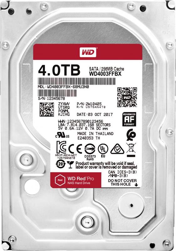 Накопичувач HDD SATA 4.0TB WD Red Pro NAS 7200rpm 256MB (WD4003FFBX)