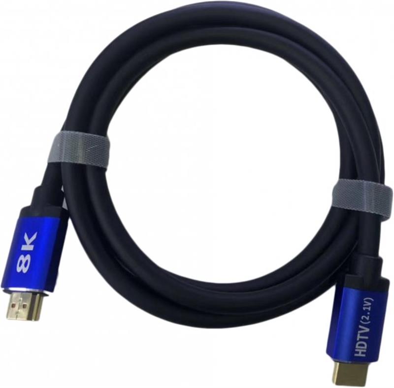 Кабель ATcom HDMI - HDMI V 2.1 (M/M), Real 8K 48Gbps, 5 м, чорний/синій (88855)