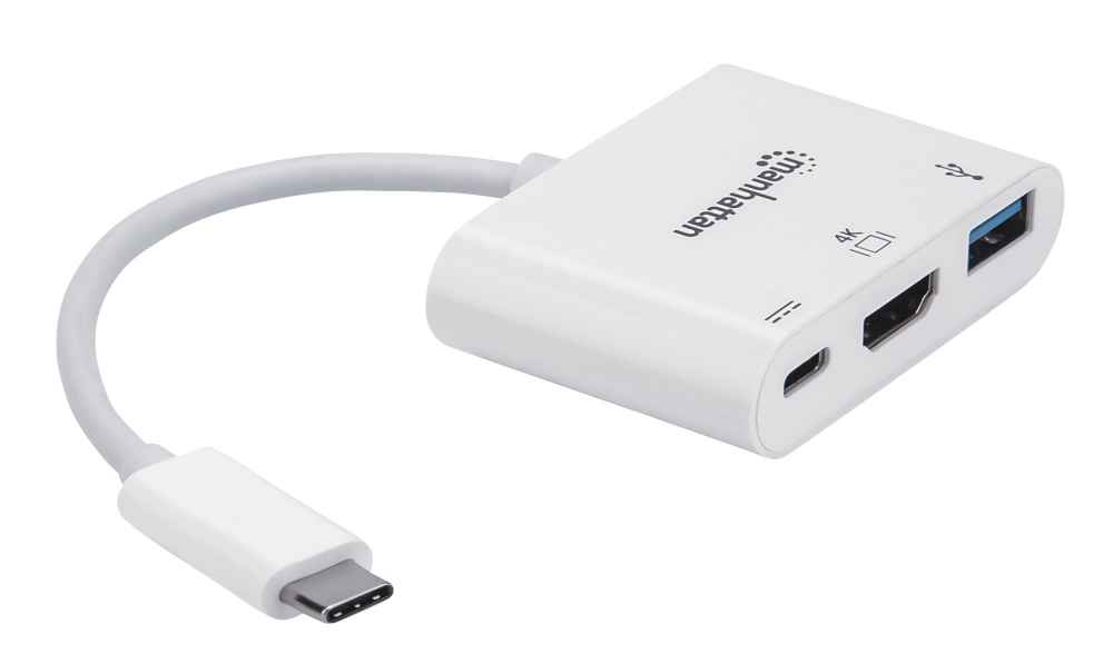 Док-станция Intracom Manhattan USB Type-C-HDMI/USB 3.0/PD 60W 4-in-1, White (152945) Док-станция Intracom Manhattan USB Type-C-HDMI/USB 3.0/PD 60W 4-in-1, White (152945)