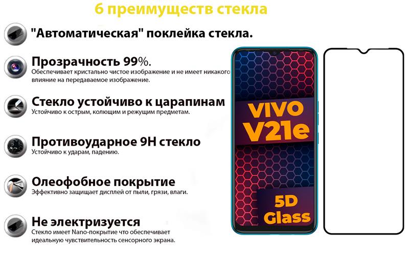 Захисне скло BeCover для Vivo V21E Black (707246)