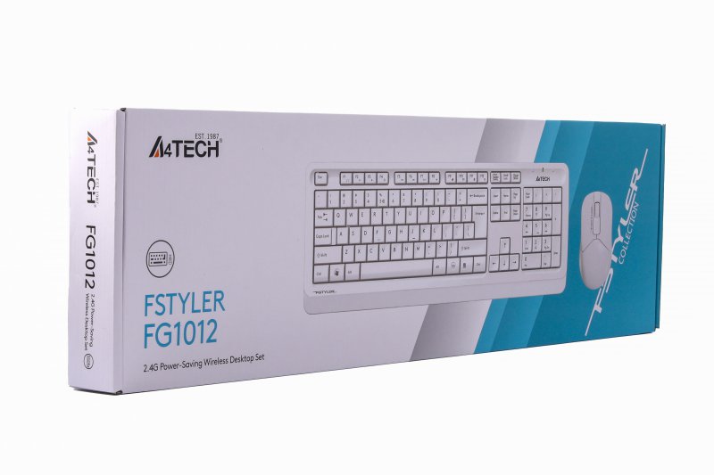 Комплект (клавіатура, миша) бездротовий A4Tech FG1012 White