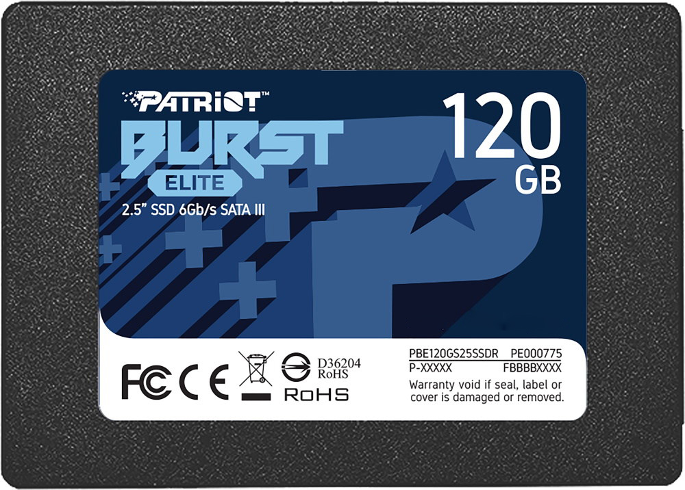 Накопичувач SSD  120GB Patriot Burst Elite 2.5" SATAIII TLC (PBE120GS25SSDR)