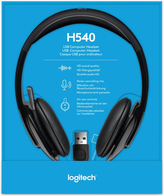 Гарнітура Logitech H540 USB (981-000480)