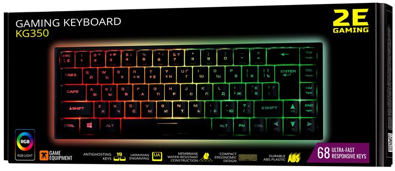 Клавіатура 2E Gaming KG350UBK RGB Ukr Black (2E-KG350UBK)