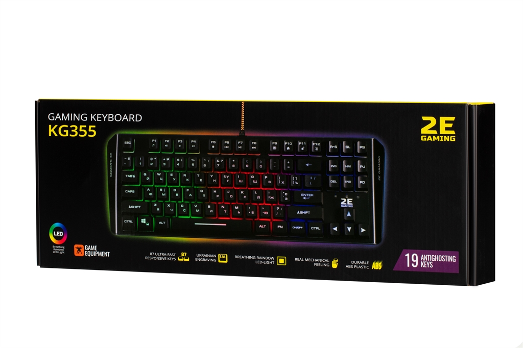 Клавіатура 2E Gaming KG355 LED Ukr Black (2E-KG355UBK)