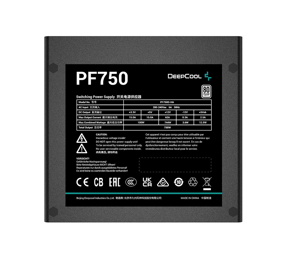 Блок живлення DeepCool PF750 (R-PF750D-HA0B-EU) 750W