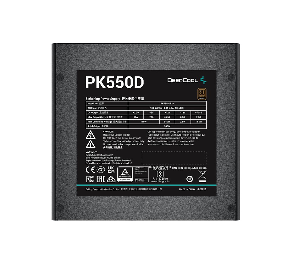 Блок живлення DeepCool PK550D (R-PK550D-FA0B-EU) 550W