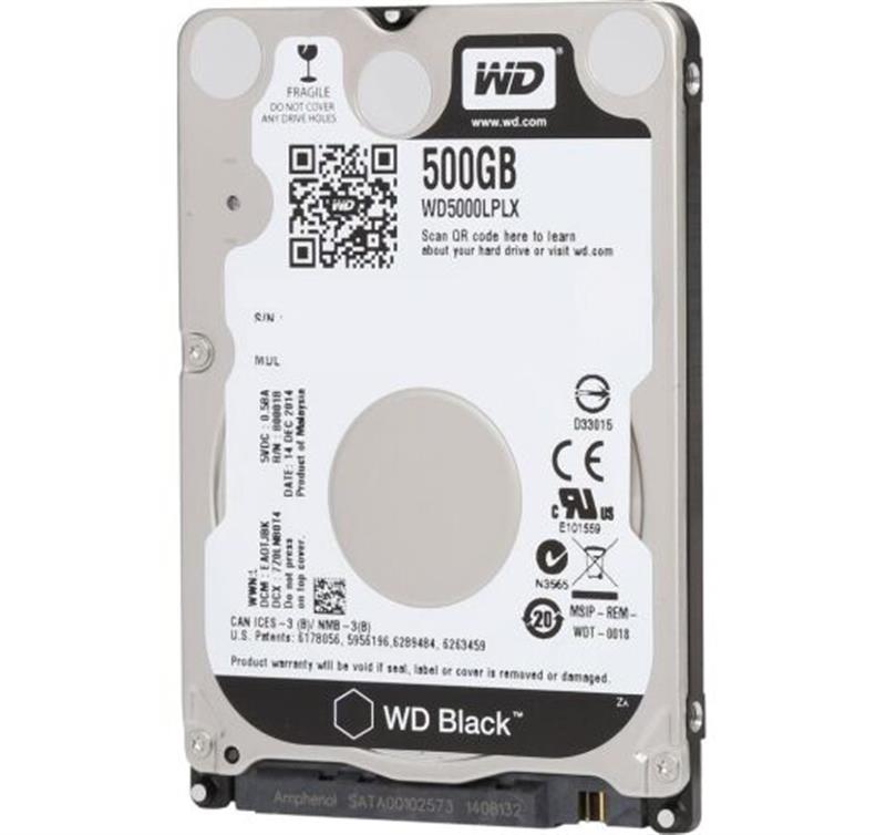 Накопичувач HDD 2.5" SATA 500GB WD Black 7200rpm 32MB (WD5000LPLX)