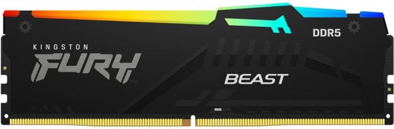 Модуль пам`яті DDR5 2x32GB/5200 Kingston Fury Beast RGB Black (KF552C40BBAK2-64)