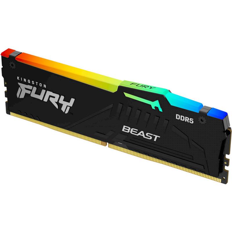 Модуль пам`яті DDR5 16GB/5200 Kingston Fury Beast RGB Black (KF552C36BBEA-16)