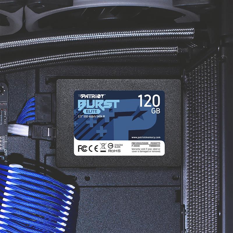 Накопичувач SSD  120GB Patriot Burst Elite 2.5" SATAIII TLC (PBE120GS25SSDR)