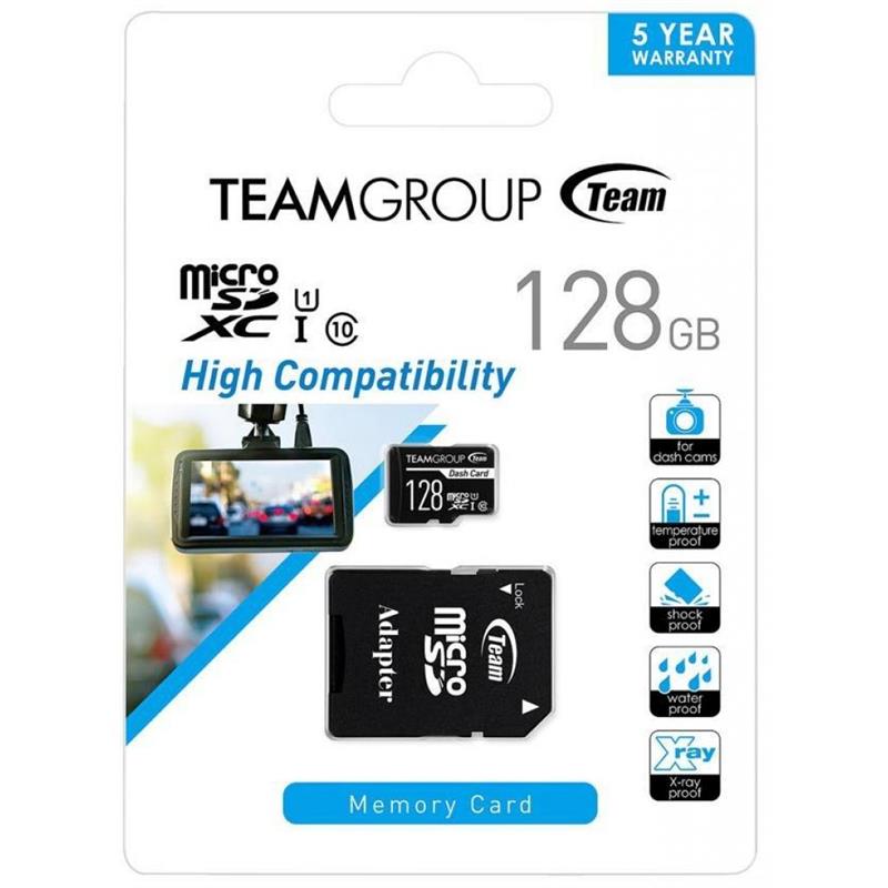 Карта пам`ятi MicroSDXC 128GB UHS-I Class 10 Team Dash Card + SD-adapter (TDUSDX128GUHS03)