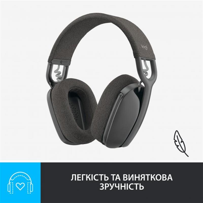 Bluetooth-гарнітура Logitech Zone Vibe 100 Wireless Graphite (981-001213)