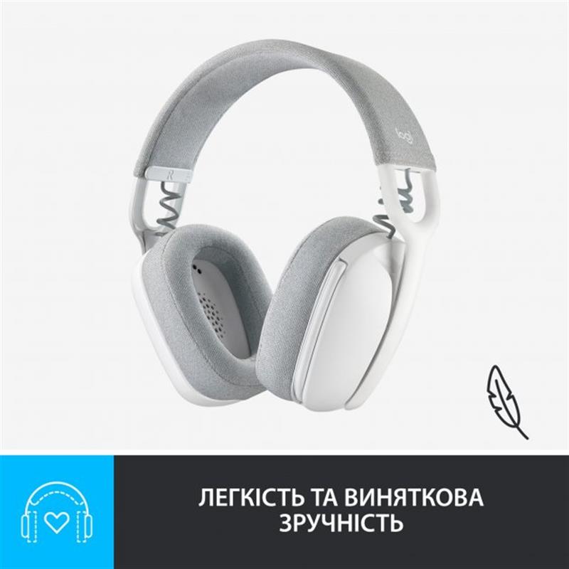 Bluetooth-гарнітура Logitech Zone Vibe 100 Wireless Off-White (981-001219)