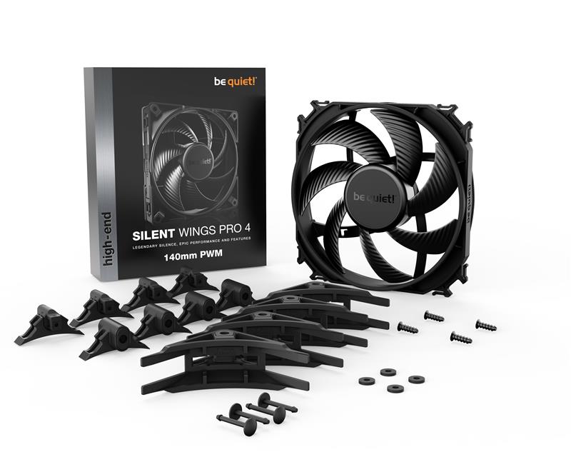 Вентилятор be quiet! Silent Wings Pro 4 140mm PWM (BL099), 140x140x25 мм, 4-pin, черный Вентилятор be quiet! Silent Wings Pro 4 140mm PWM (BL099), 140x140x25 мм, 4-pin, черный