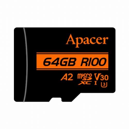 Карта пам`ятi MicroSDXC  64GB UHS-I/U3 Class 10 Apacer (AP64GMCSX10U8-R) + SD адаптер