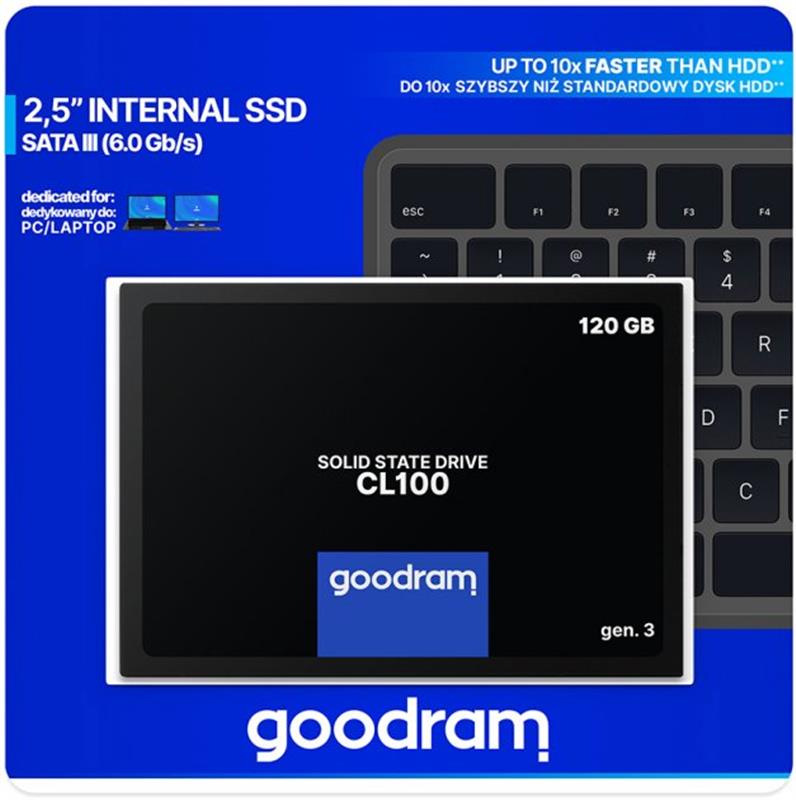 Накопичувач SSD  120GB Goodram CL100 GEN.3 2.5" SATAIII TLC (SSDPR-CL100-120-G3)