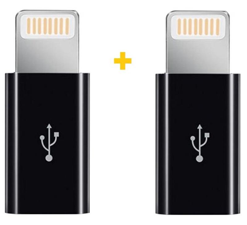 Адаптер XoKo AC-030 micro USB - Lightning (F/M), 2шт., Black (XK-AC030-BK2)