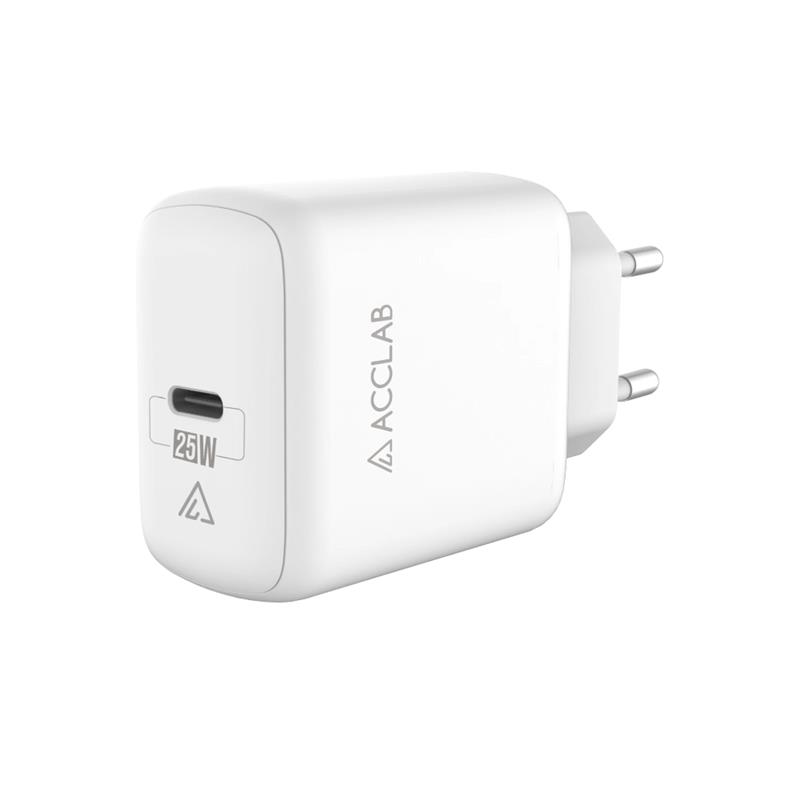 Зарядний пристрій AccLab AL-TC125 1хType-C 5В/3A/25W QC/PD 3.0 White (1283126538841)