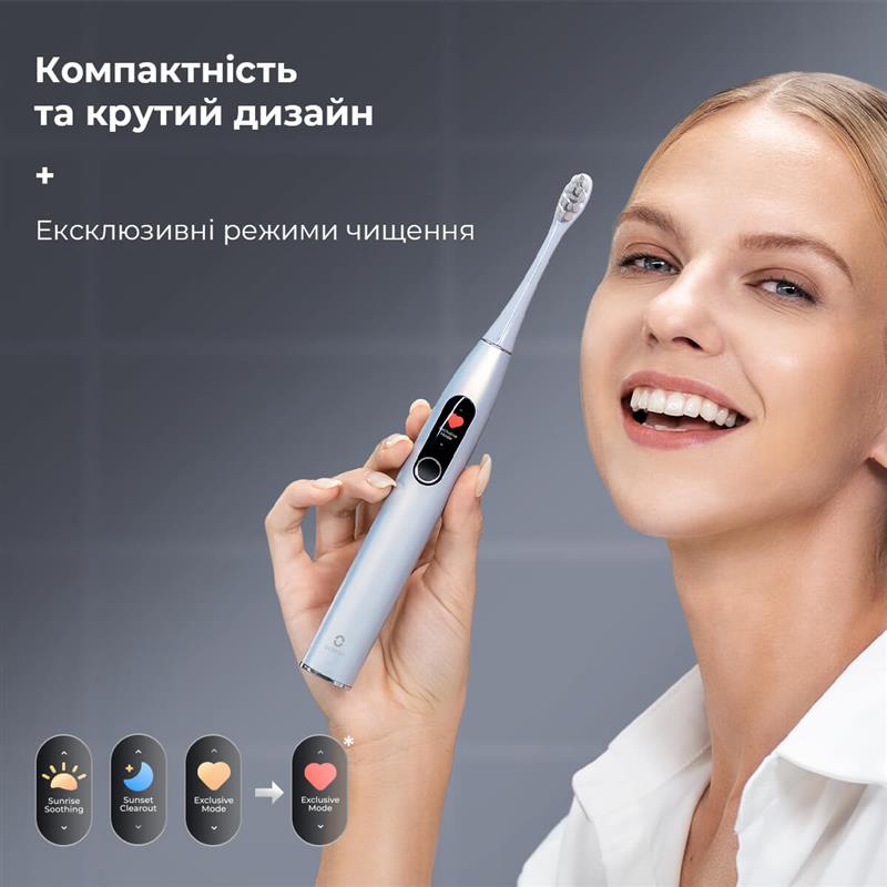 Розумна зубна електрощітка Oclean X Pro Digital Electric Toothbrush Glamour Silver (6970810552560)