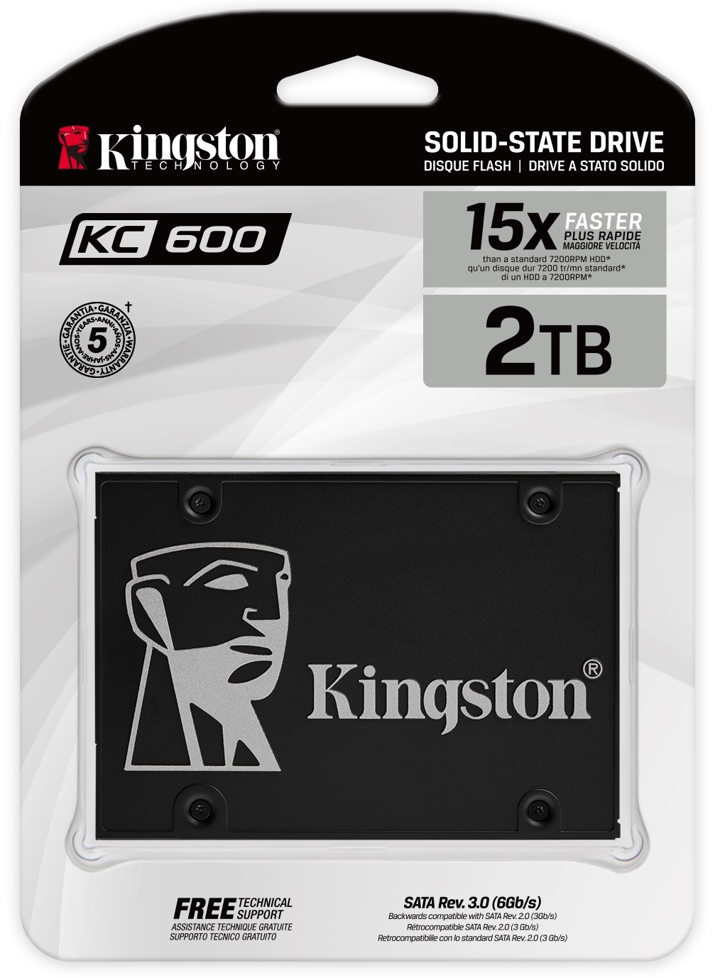 Накопичувач SSD 2TB Kingston KC600 2.5" SATAIII 3D TLC (SKC600/2048G)